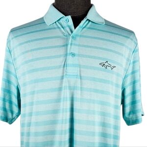 Greg Norman For Tasso Elba Men's Aqua Polo Casual Sporr Size L